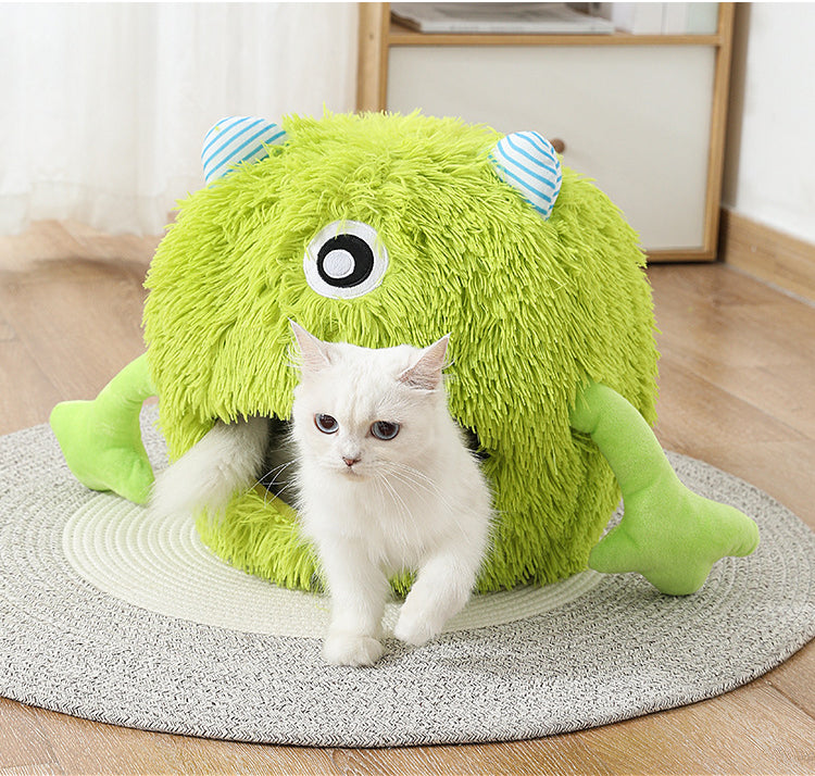 Calming Plush Cat Bed